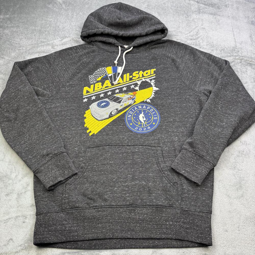NBA 2024 All Star Indianapolis Hoodie Mens Large Gray Homage Sweatshirt